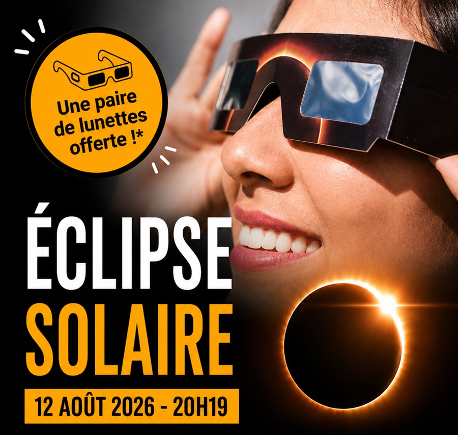 Eclipse Solaire : une paire de lunettes offertes !